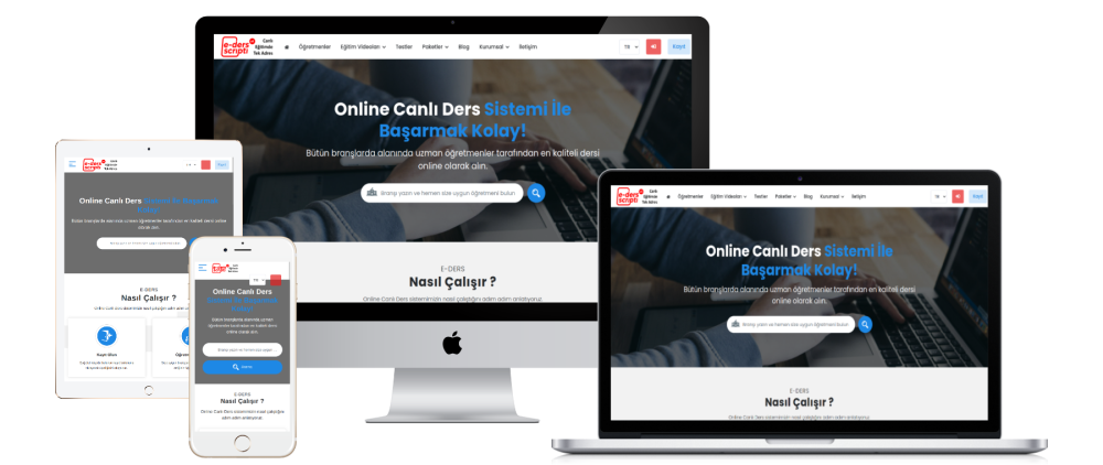 Online Ders Eğitim Yazılımı (Canlı ve Videolu Eğitim Sistemi Paytr, İyzico, Shopier, ...