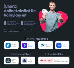 Online Tahsilat Yazılımı & Stripe, PayTR, Paymax, Shopier, Iyzico, NetGSM, Paraşüt, Otomatik Tahsilat Oluşturma ve Daha Fazlası